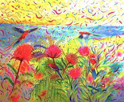 Painting artwork 'Party at Reds' by Capanart Gallery | The East Coast Arts Trail®