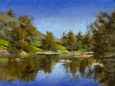 'The Murrumbidgee at Dog Trap Crossing' - Painting - Landscape by AmandaMcLeanFineArt | Featured on The East Coast Arts Trail