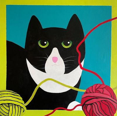 'Bunty Loves Wool' - Painting by Chris Boulsover | Featured on The East Coast Arts Trail®