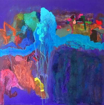 Painting - Abstract artwork 'Textural Elements #11' by Ian Burgess Art | The East Coast Arts Trail®