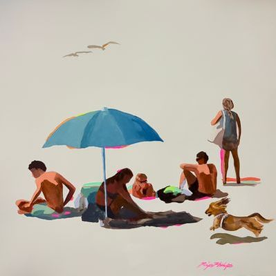 Painting artwork 'Sand Folk Neon 1 -Original' by Pip Phelps | The East Coast Arts Trail®