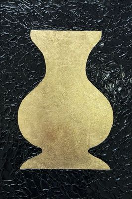 Original Imitation gold leaf, acrylic paint and texture medium on a cradled wooden board. by Bronwyn Muzzin Art from NSW - So
