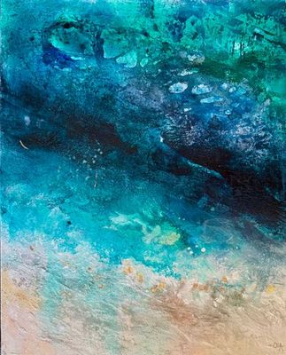 Original Mixed media, gold leaf on canvas  by Olivia Alexander from QLD - Gold Coast | The East Coast Arts Trail®