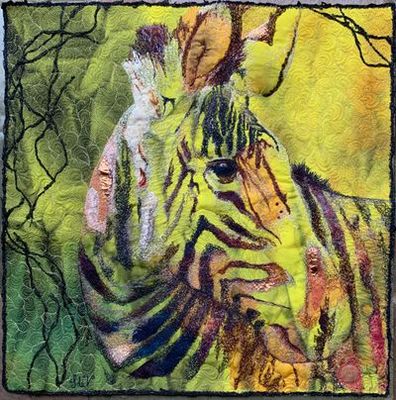 Textiles artwork 'Not Just Black and White' by Sue de Vanny | The East Coast Arts Trail™