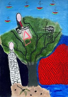 'Standing together' - Painting by Marijke Lambregtse | Featured on The East Coast Arts Trail®