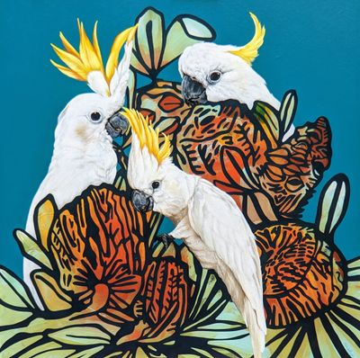 'Three's a Crowd' - Painting by Rachel South | Featured on The East Coast Arts Trail™