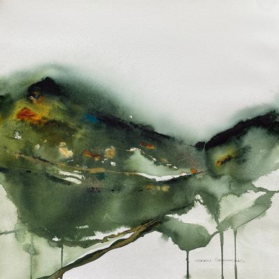 'Green and Gold ' - Painting by karengemmingartwork | Featured on The East Coast Arts Trail™