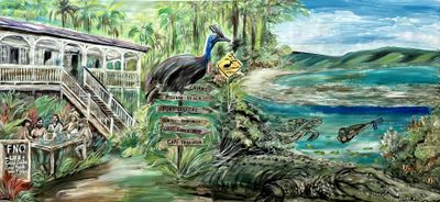 'Far North Queensland Dreams Acrylic on Paper 157 x 77 cm' - Painting - Landscape by inessatreasures | Featured on The East C