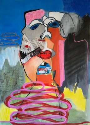 Mixed media, acrylic paint and collage on high quality watercolor paper by Marijke Lambregtse, QLD - Brisbane | Displayed on 