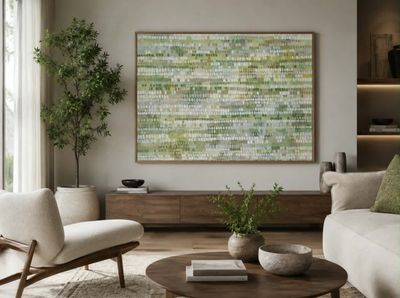 Painting - Abstract artwork 'Morning Grove A' by Tania FitzGerald | The East Coast Arts Trail®