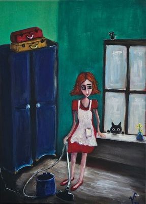 Painting - Acrylic artwork 'Taking a break' by Vikadafoxart | The East Coast Arts Trail®