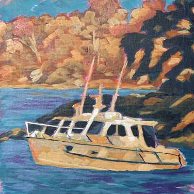 Golden Fluid Acrylics by Marie Anthonette Magdaong, TAS - Southern TAS | Displayed on The East Coast Arts Trail™