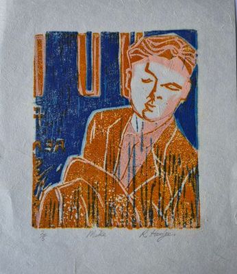 'Mike' - Printmaking by Ros Mathews | Featured on The East Coast Arts Trail®