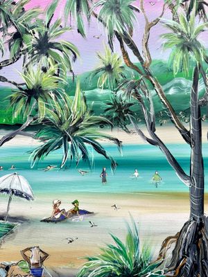 'Afternoon at Tallebudgeera Creek ' - Painting - Coastal by inessatreasures | Featured on The East Coast Arts Trail®