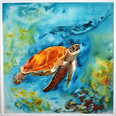 Painting - Marine Life artwork 'The Drifter' by Tanya Burkitt | The East Coast Arts Trail®