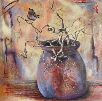 'Violet and Red Rambling' - Painting - Animals & Wildlife by Philippa Gillett | Featured on The East Coast Arts Trail®