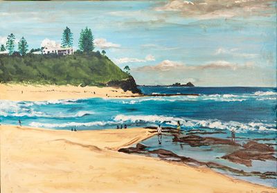 Painting artwork 'Afternoon at Shelly Beach' by janebriscoe | The East Coast Arts Trail™