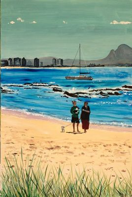 'Sunday morning stroll at Pt. Cartwright ' - Painting by janebriscoe | Featured on The East Coast Arts Trail™