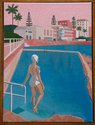 'Early Morning Dip ' - Painting - Landscape by Lisa Giovine Art | Featured on The East Coast Arts Trail®