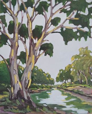 'Tree By The River ' - Painting by Jin Gao Art | Featured on The East Coast Arts Trail™
