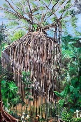 Painting artwork 'Secret Curtain of the Mabi Forest ' by La licuala | The East Coast Arts Trail™
