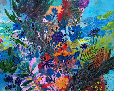 'A Full Bloom' - Painting - Botanical by Kevser Ugurlu | Featured on The East Coast Arts Trail®