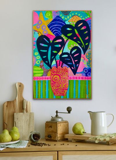 'Midnight on the Deck' - Painting - Abstract by Lindy Farley | Featured on The East Coast Arts Trail®