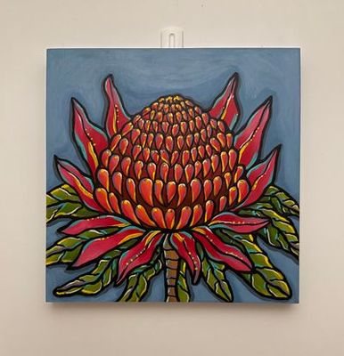 Painting artwork 'Wild Waratah ' by ESGibbon | The East Coast Arts Trail®