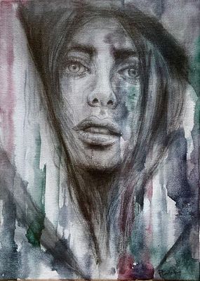 Painting - Portrait artwork 'Breathing Space' by Philippa Gillett | The East Coast Arts Trail®
