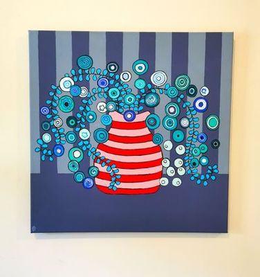 Painting artwork 'two blues wallpaper' by fran sanders | The East Coast Arts Trail™