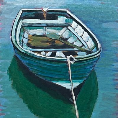 Painting artwork 'Row Boat at Franklin' by Marie_Anthonette_Arts | The East Coast Arts Trail™