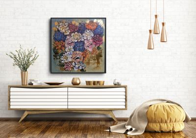 Original acrylic, oil paint, texture paste, imitation gold foil by kellybatsiokis from QLD - Brisbane | The East Coast Arts T
