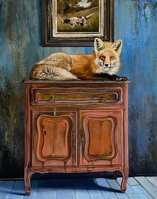 'The Fox and Hound ' - Painting by bonnielarden | Featured on The East Coast Arts Trail™