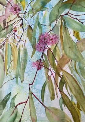'Skyward Blues' - Painting by Susan Wellingham | Featured on The East Coast Arts Trail®