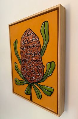 Painting artwork 'Coastal Banksia ' by ESGibbon | The East Coast Arts Trail®