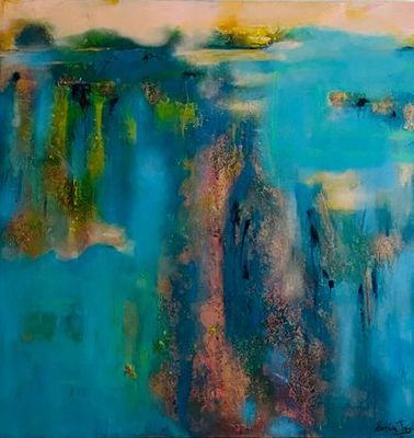Painting artwork 'Where the land breathes Blue. ' by Sondradawn  | The East Coast Arts Trail™