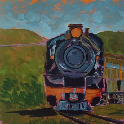 golden fluid acrylics  by Marie Anthonette Magdaong, TAS - Southern TAS | Displayed on The East Coast Arts Trail®