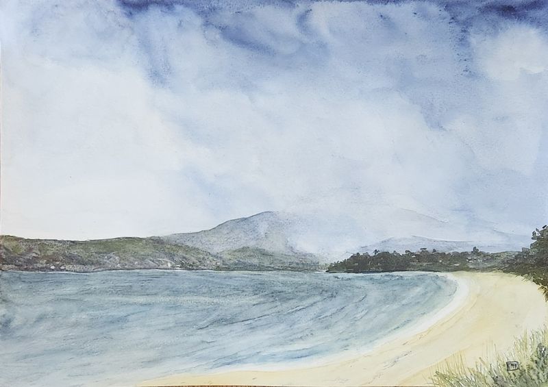 Painting - Watercolour artwork 'As the cold front sets in. ' by Maria Oakley | The East Coast Arts Trail®
