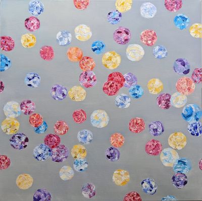'Luminous Scatter – Textured Abstract Painting | Contemporary Patterned Artwork' - Painting by Tania FitzGerald | Featured on