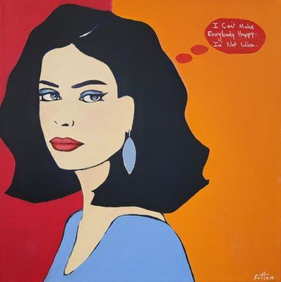 Painting artwork 'I Can't Make Everybody Happy, I'm Not Wine' by Debra Sutton | The East Coast Arts Trail®