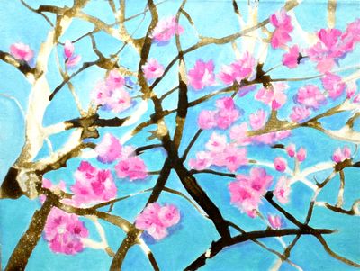 Painting artwork 'Cherry Blossoms' by Tanya Burkitt | The East Coast Arts Trail®