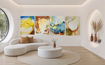 Acrylic and gold leaf on stretched canvas by Roopali Arora, NSW - Sydney | Displayed on The East Coast Arts Trail™