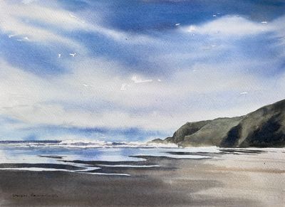 Painting - Coastal artwork 'Between Tides ' by Karen Gemming | The East Coast Arts Trail®