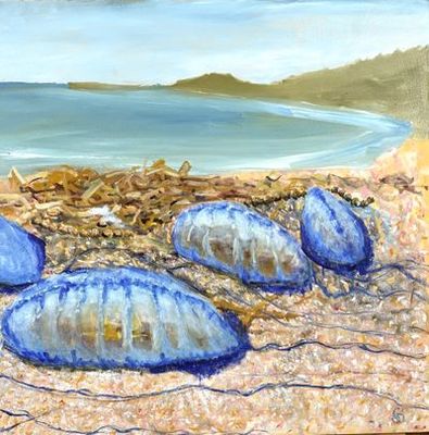 Painting artwork 'Bluebottles' by Geoff Hargraves | The East Coast Arts Trail™
