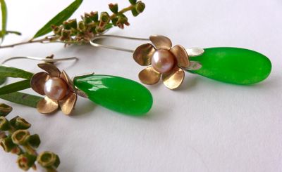 'Leptospermum drop earrings' - Jewellery by rh jewellery  | Featured on The East Coast Arts Trail™