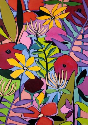 'When All The Colours Bloom ' - Drawing by Debra Sutton | Featured on The East Coast Arts Trail™
