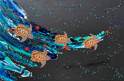 Painting artwork 'Seven Sister Song Cycle' by Milbi Designs | The East Coast Arts Trail®
