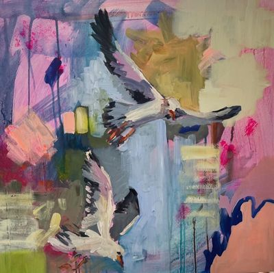 Painting artwork 'Windswept & Charming ' by angeltalkingArt | The East Coast Arts Trail™