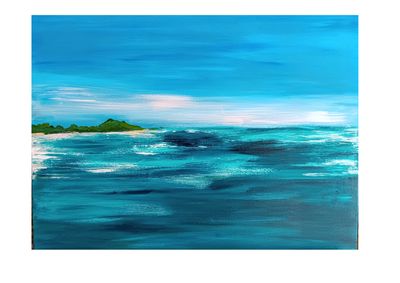 'Southern Ocean Island' - Painting by Chris Holland | Featured on The East Coast Arts Trail®
