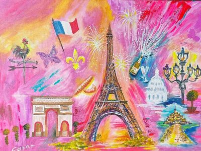 Painting artwork 'Flavour of Paris Glows under UV light' by Capanart Gallery | The East Coast Arts Trail®